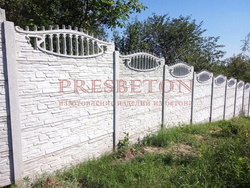 Забор под ключ на 4 плиты сланец с верхушкой